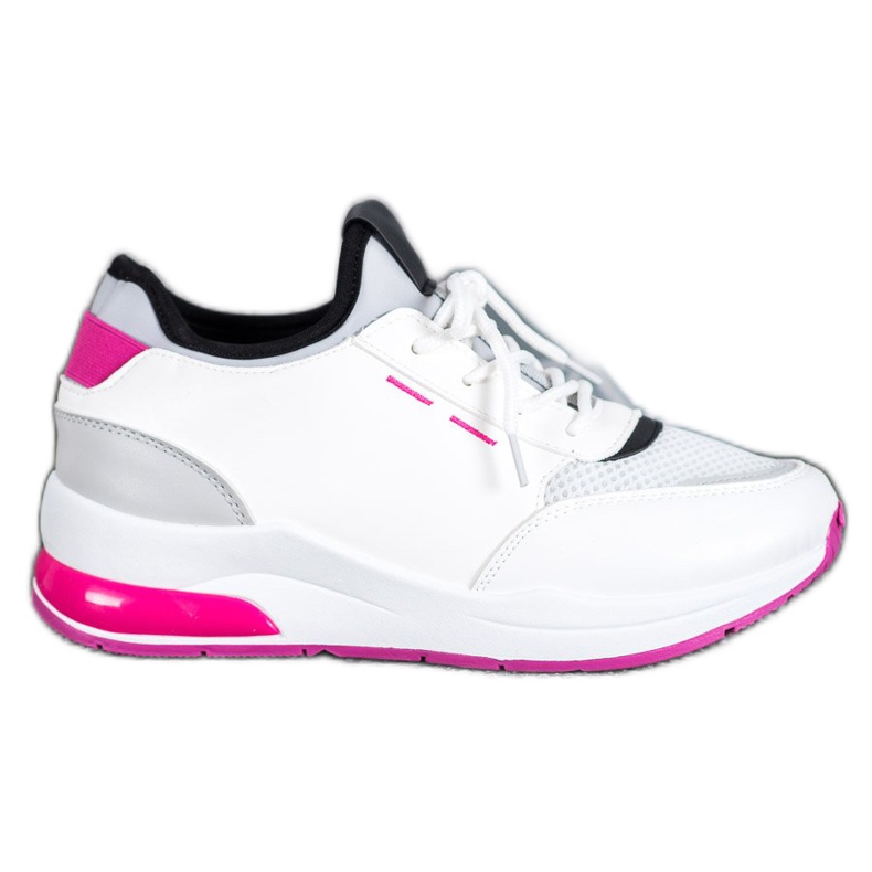 SHELOVET Pantofi legați în piele ecologică alb