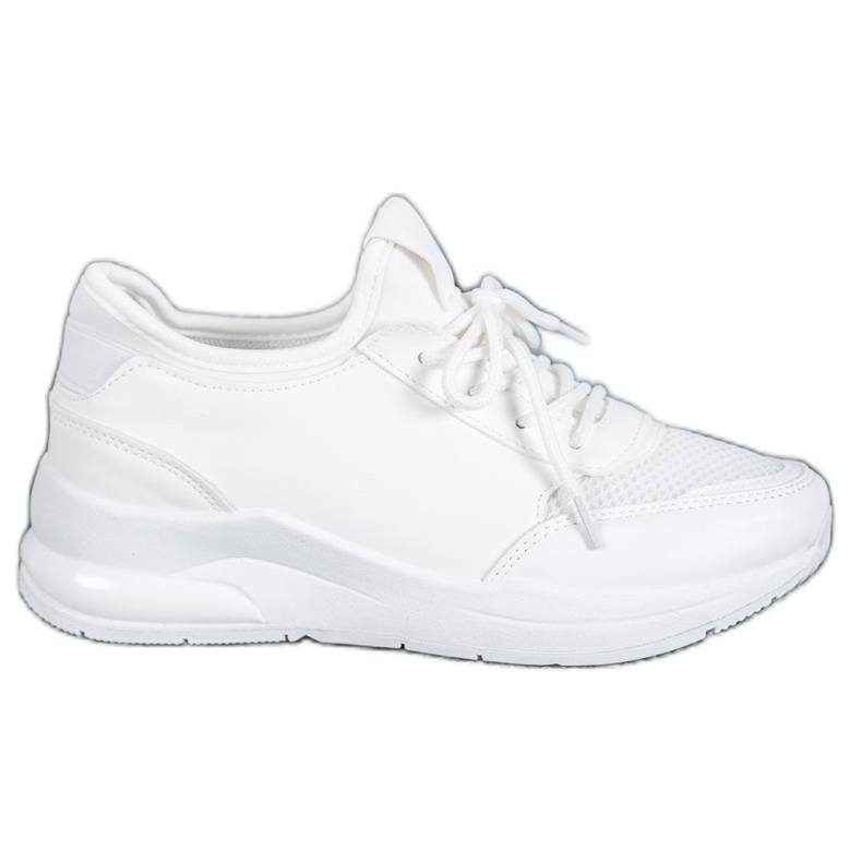 SHELOVET Pantofi legați în piele ecologică alb