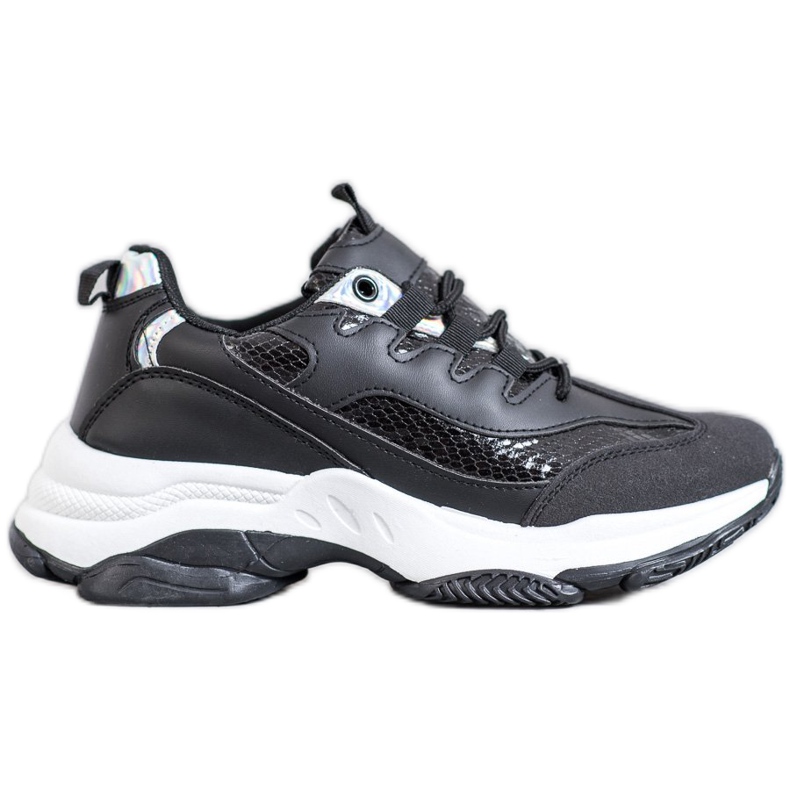 SHELOVET Adidași cu platformă cu imprimeu șarpe negru