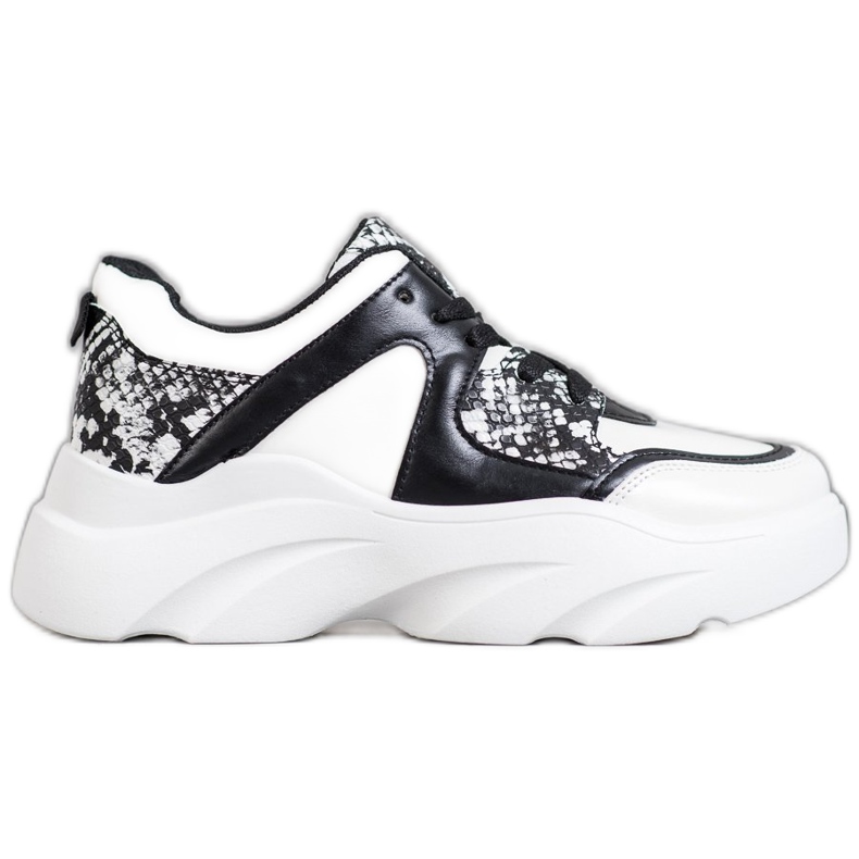 Weide Adidași la modă din piele ecologică alb negru Weide Adidași la modă din piele ecologică alb negru