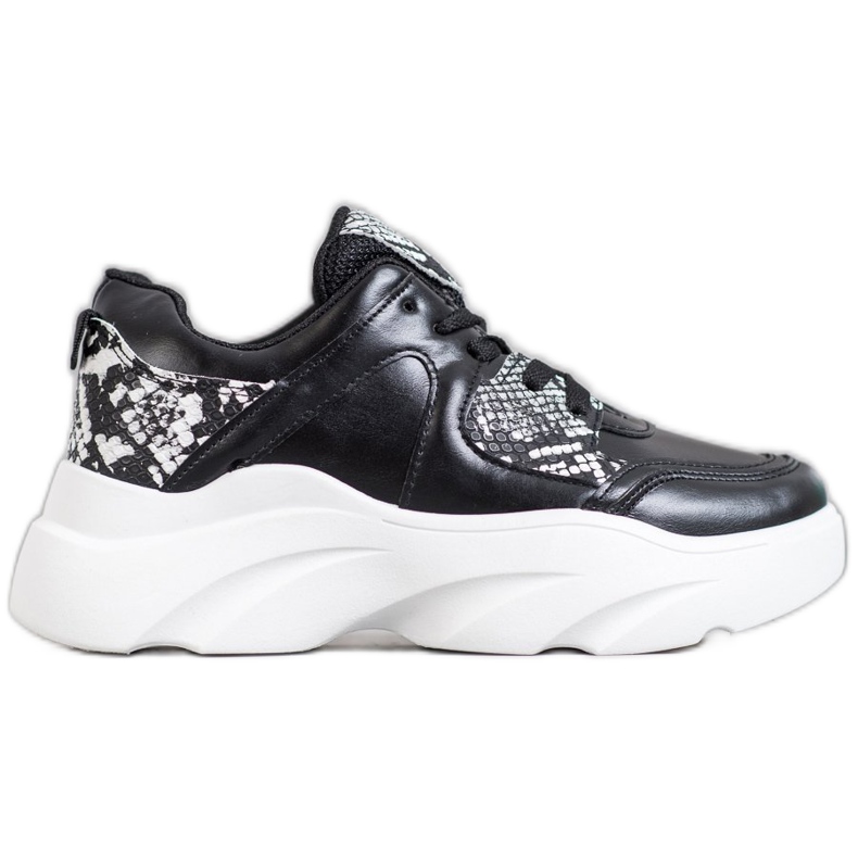 Weide Adidași la modă din piele ecologică negru