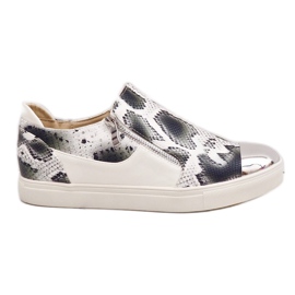 Adidași în stil șarpe alb Q48-41 multicolor