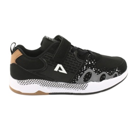 American Club Pantofi sport copii americani pentru copii BS03 negru alb