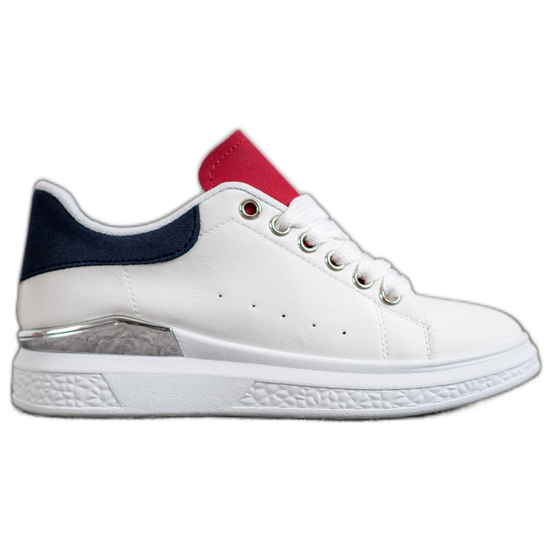 SHELOVET Adidași pe platformă cu piele ecologică alb