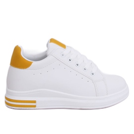 Adidași de damă albi CC-15 Galbeni