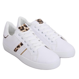 Adidași de damă albi K-388 ALB / LEOPARD Adidași de damă albi K-388 ALB / LEOPARD