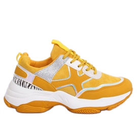 Pantofi sport de culoare galbenă pentru femei C-3127 Galben Pantofi sport de culoare galbenă pentru femei C-3127 Galben