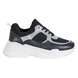 SHELOVET Adidași negri clasici negru SHELOVET Adidași negri clasici negru