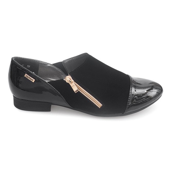 Pantofi clasici cu fermoar 2060A negru