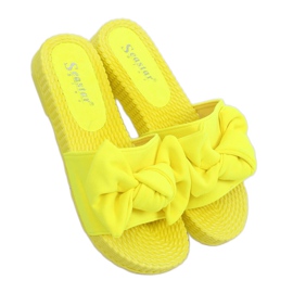 Papuci de damă galbeni cu arc YQ225P Fluoresceină Papuci de damă galbeni cu arc YQ225P Fluoresceină