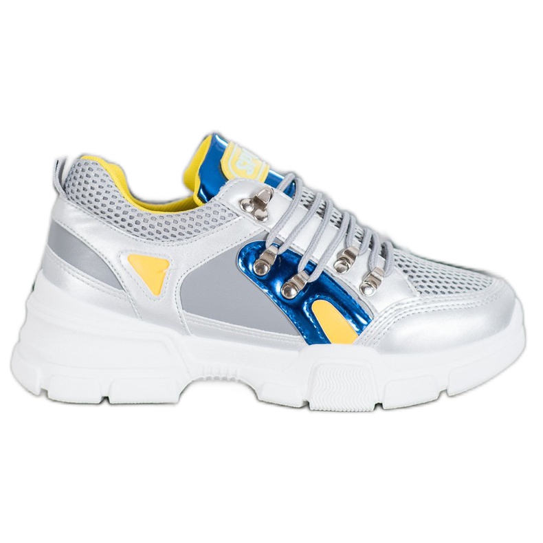 Bella Paris Adidași de modă cu plasă gri multicolor