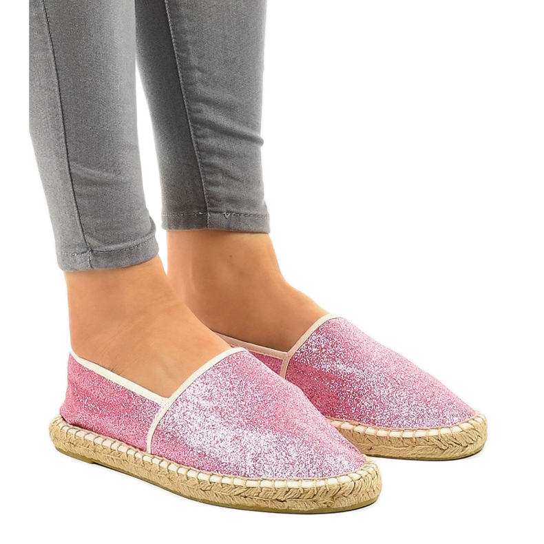 Espadrile cu alunecare roz 1609 Espadrile cu alunecare roz 1609