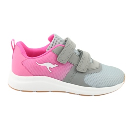Pantofi sport cu velcro KangaROOS 18506 gri / roz neon Pantofi sport cu velcro KangaROOS 18506 gri / roz neon
