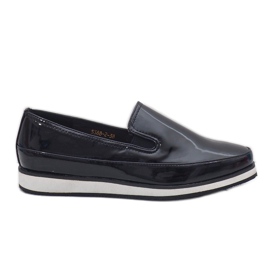 Pantofi cu pene negre 5388-2 negru