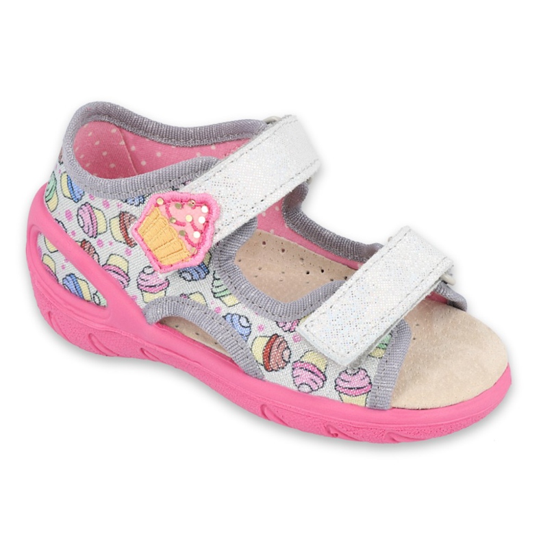 Pantofi pentru copii Befado 065X135 roz gri multicolor
