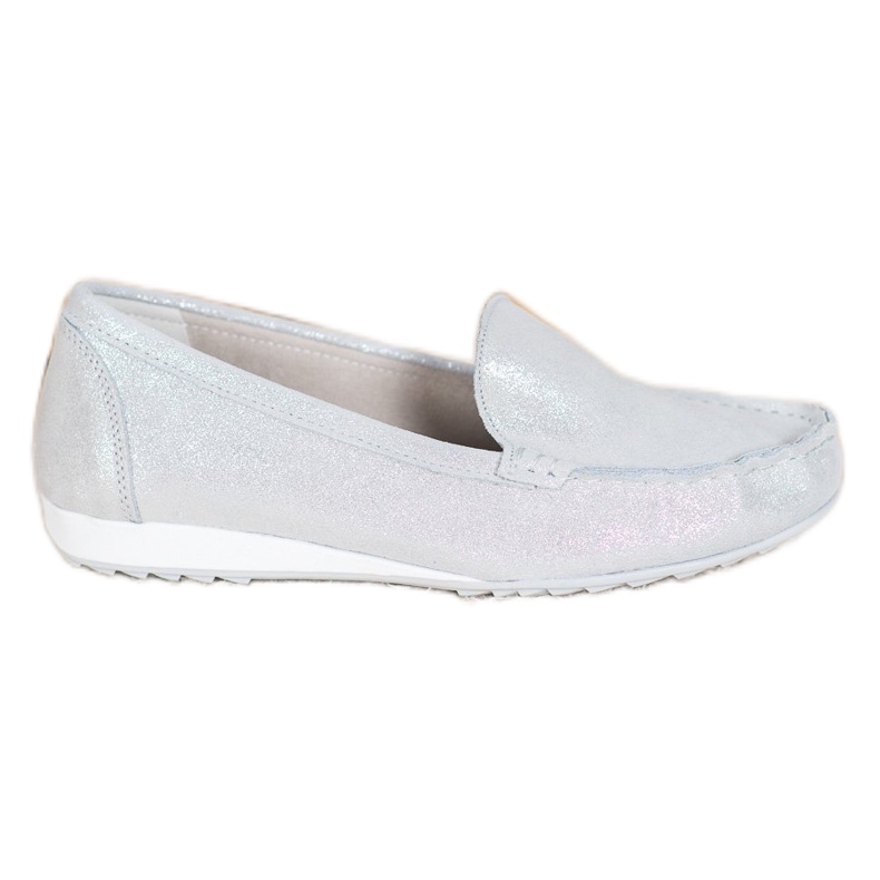 Goodin Mocasini argintii cu sclipici gri