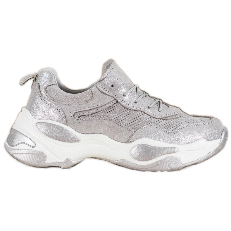 Goodin Adidași din piele argint gri