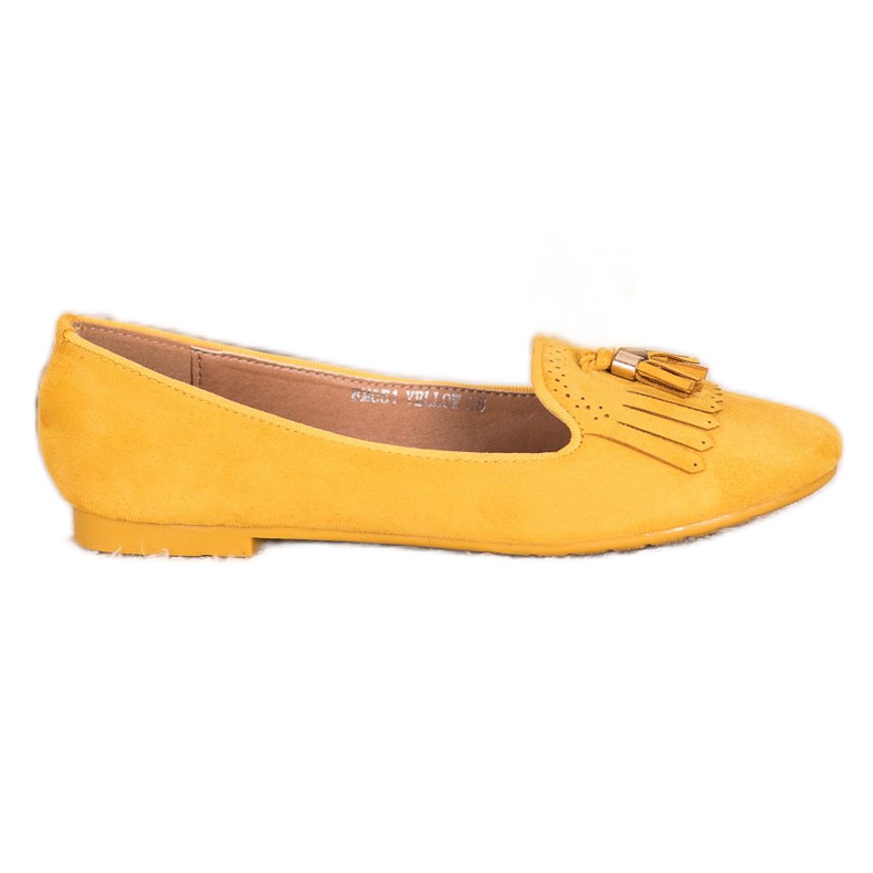 Fama Domnii din piele de căprioară cu franjuri galben