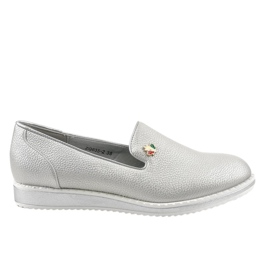 Pantofi cu toc argintiu argintiu ZQ635-2 gri
