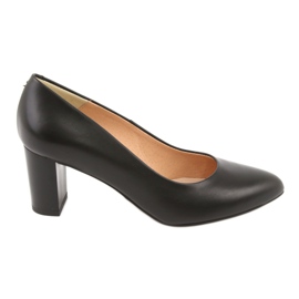 Papuci cu toc inalt din piele neagra Espinto 890/1 negru Papuci cu toc inalt din piele neagra Espinto 890/1 negru