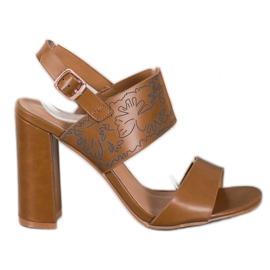 Small Swan Sandale Cu Model maro