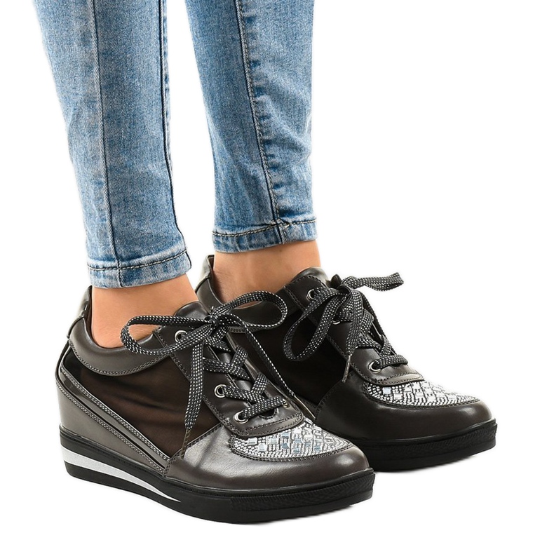 Adidași din plasă gri pe pană TL-29