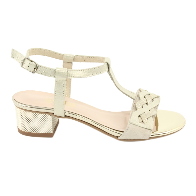 Gamis Sandale din piele pentru femei bej/aur 3936