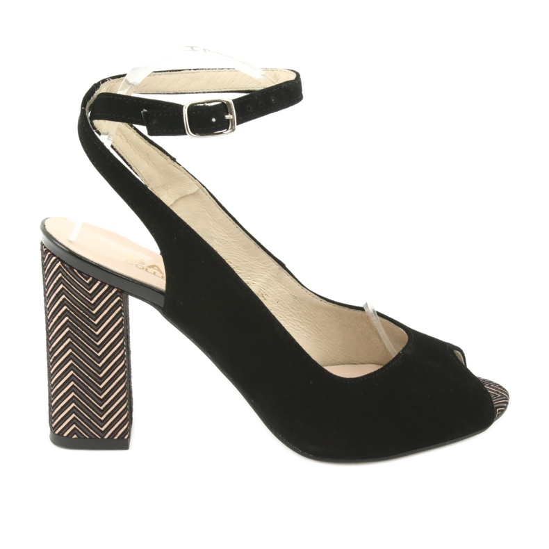 Gamis Sandale din piele neagră pentru femei negre 3930 negru