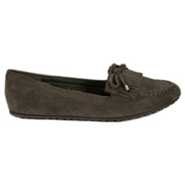 Ideal Shoes Cizme din piele de căprioară cu franjuri verde Ideal Shoes Cizme din piele de căprioară cu franjuri verde