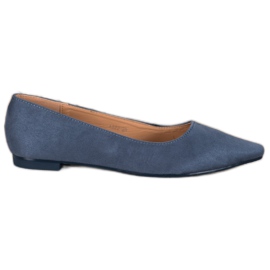 SHELOVET Suede Ballerina In Spitz albastru