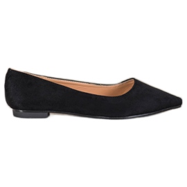 SHELOVET Suede Ballerina In Spitz negru SHELOVET Suede Ballerina In Spitz negru
