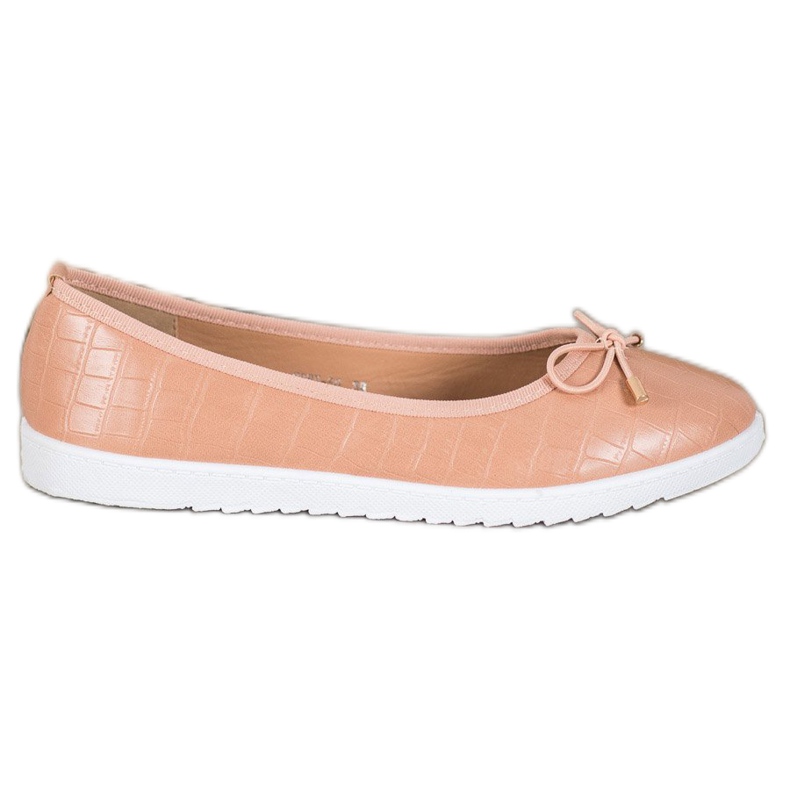 SHELOVET Balerini din piele ecologică maro