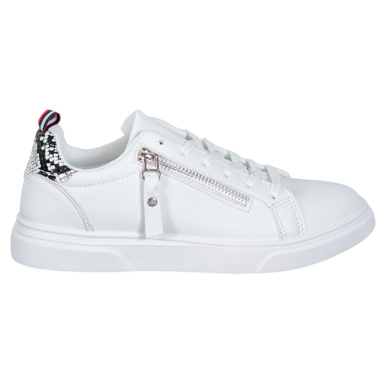 SHELOVET Încălțăminte sport cu fermoar decorativ alb