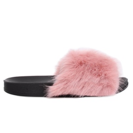 Papuci roz cu blană CK107P Roz