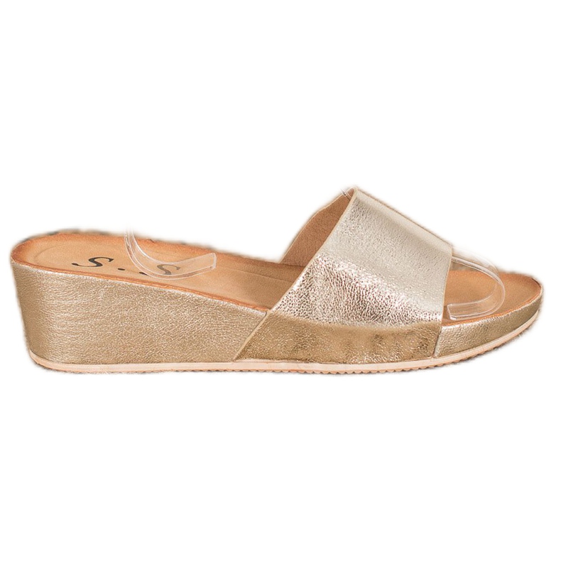 SHELOVET Papuci cu pană elegantă galben