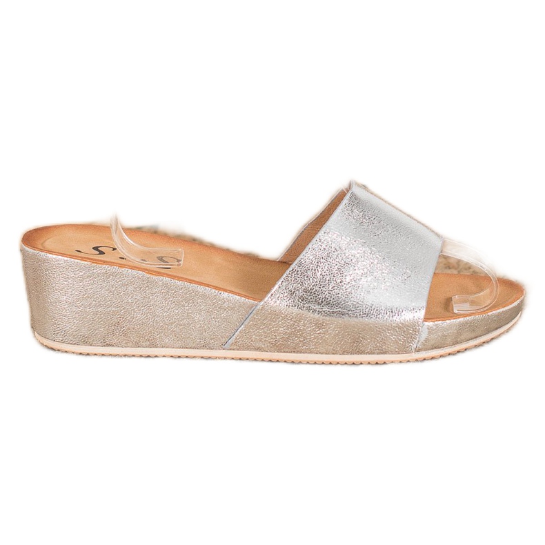 SHELOVET Papuci cu pană elegantă gri