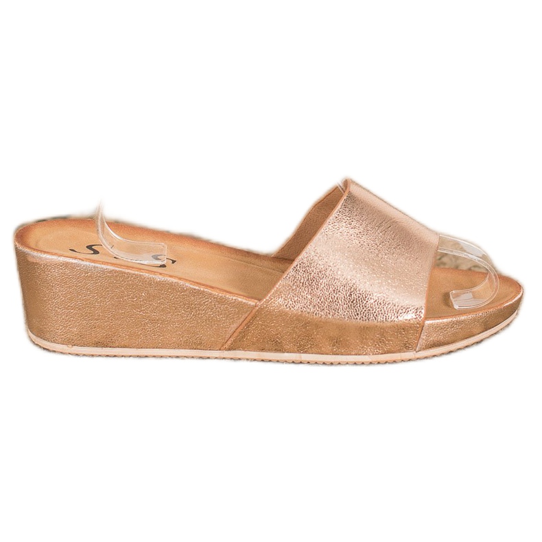 SHELOVET Papuci cu pană elegantă galben