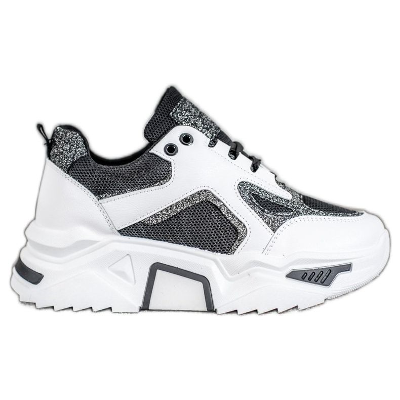 Seastar Adidași la modă cu sclipici alb negru