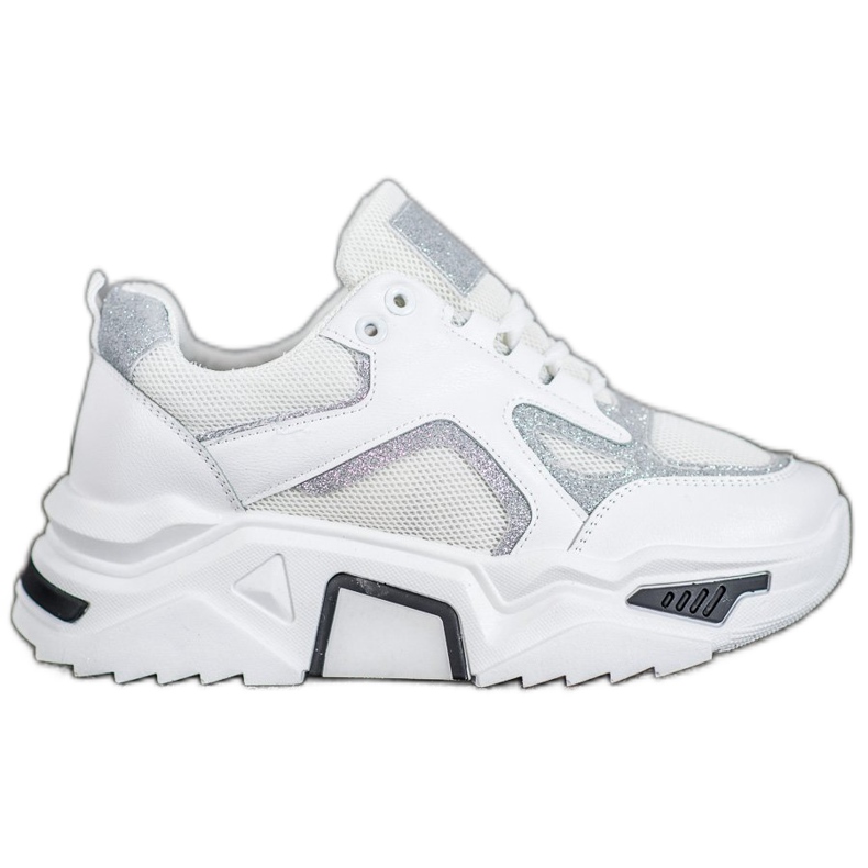 Seastar Adidași la modă cu sclipici alb multicolor