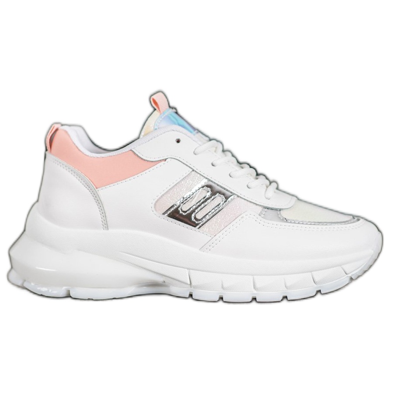 SHELOVET Adidași la modă din piele ecologică alb multicolor SHELOVET Adidași la modă din piele ecologică alb multicolor