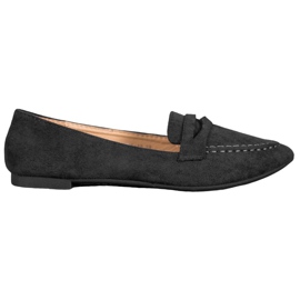 Best Shoes Mocasini din piele de căprioară în Spitz negru