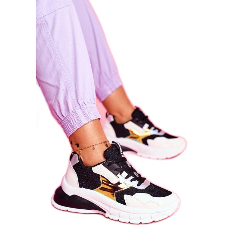 SEA Pantofi sport LA82 negri alb negru