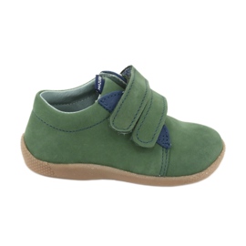 Pantofi din piele velcro Mazurek 305 verde bleumarin