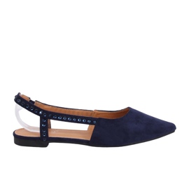 Balerini cu toc deschis bleumarin YJ335 Albastru albastru marin