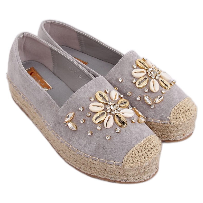 Espadrile gri pentru femei JH96P Gri