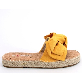 JH115P Papuci galbeni cu espadrile miere JH115P Papuci galbeni cu espadrile miere