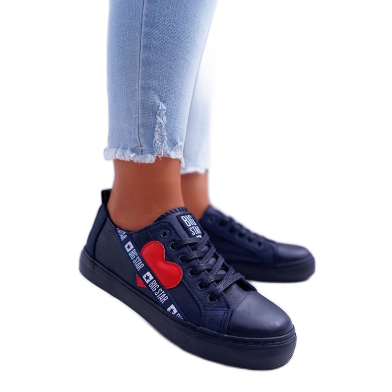 Adidași bleumarin cu Big Star EE274258 Heart albastru marin