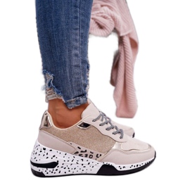 SEA Încălțăminte sport pentru femei, bej, adidași BL182 maro multicolor