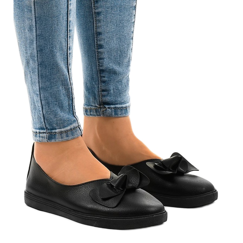 Adidași negri alunecați 8895-1 negru