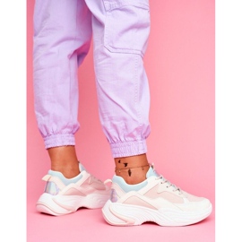 SEA Pantofi sport pentru femei roz BL205 alb multicolor